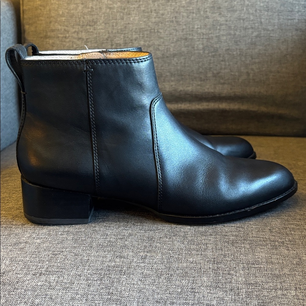 Madewell Camden Black Leather Ankle Boots Size 8